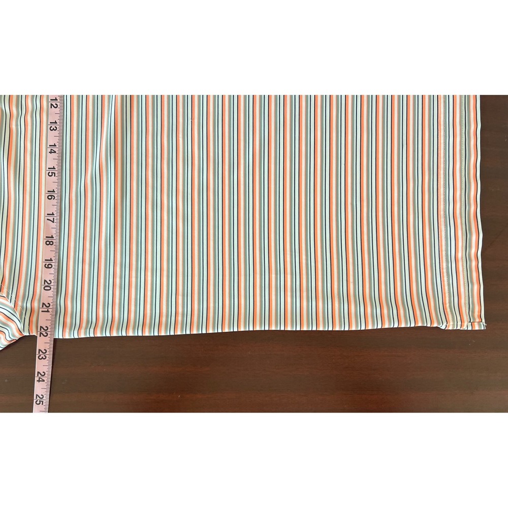 Straight Down Performance Golf Polo Shirt Mens Large Orange Gray Striped C 1903 - Picture 8 of 9